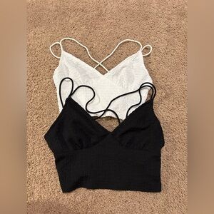 SHEIN Monochrome Strappy Bralette Duo